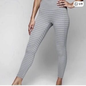 Athleta XS salutation 7/8 tight striped leggings high waisted